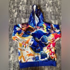 Thombase, size 120, fits my child like a 7-8, Sonic the Hedgehog hooded zipup